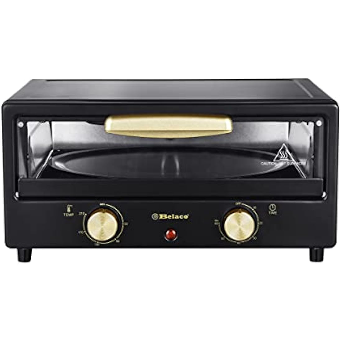 Belaco Multi-Purpose 1200W Mini Oven Pizza Oven All in One 12inch Pizza Maker Toaster Oven Tabletop Cooking Baking Grilling Heating Toasting Portable Oven 1200w incl. Baking Tray, Wire Rack and Handle