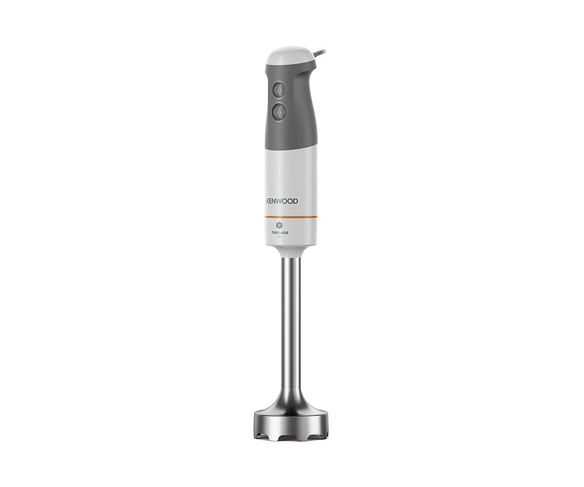 Kenwood Triblade Hand Blender, Mixer with Anti-Splash, Masher Attachment and BPA-Free Plastic Beaker, HBM40.004WH, Dishwasher Safe, 850W, White