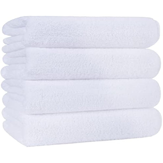 POLYTE Quick Dry Lint Free Microfibre Bath Towel, 76 x 145 cm, Pack of 4 White