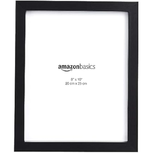 Amazon Basics Rectangular Photo Frame for Tabletop and Wall Display, 2-Pack, Black, 20 cm x 25 cm