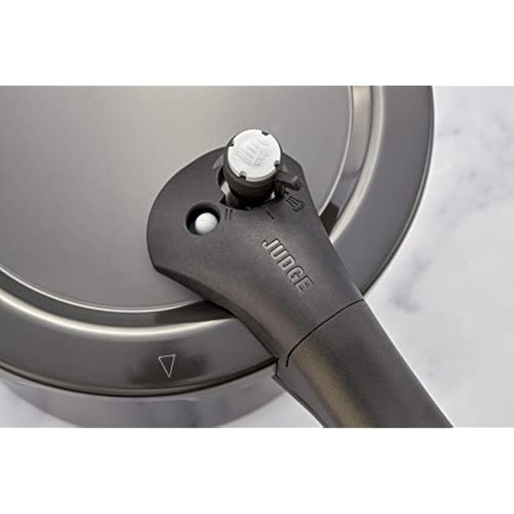 Judge Pressure Cooker, Hard Anodised 5L, (24.5cm) With Steamer Basket, Great Healthier and Quicker Cookware, Suitable for All Hob Types Except Induction