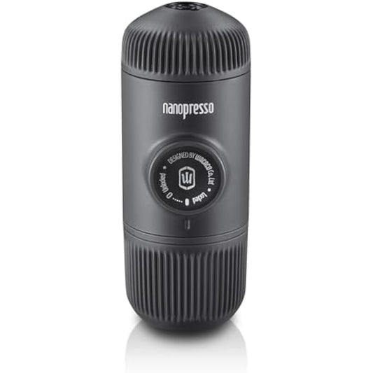 WACACO Nanopresso Portable Espresso Maker, Upgrade Version of Minipresso GR, 18 Bar Pressure, Extra Small Travel Coffee Maker, Manually Operated, Compatible with Ground Coffee