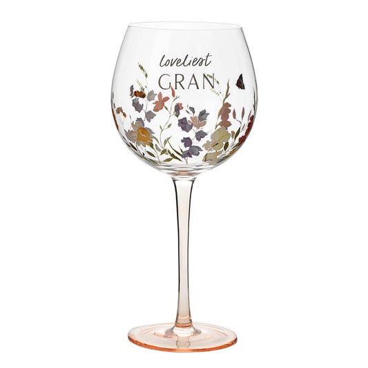 Widdop and Co The Cottage Garden Floral Gin Glass - Loveliest Gran