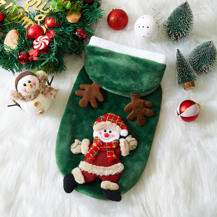Pet Christmas Costumes Flannel Material Suitable For Small Cats And Dogs