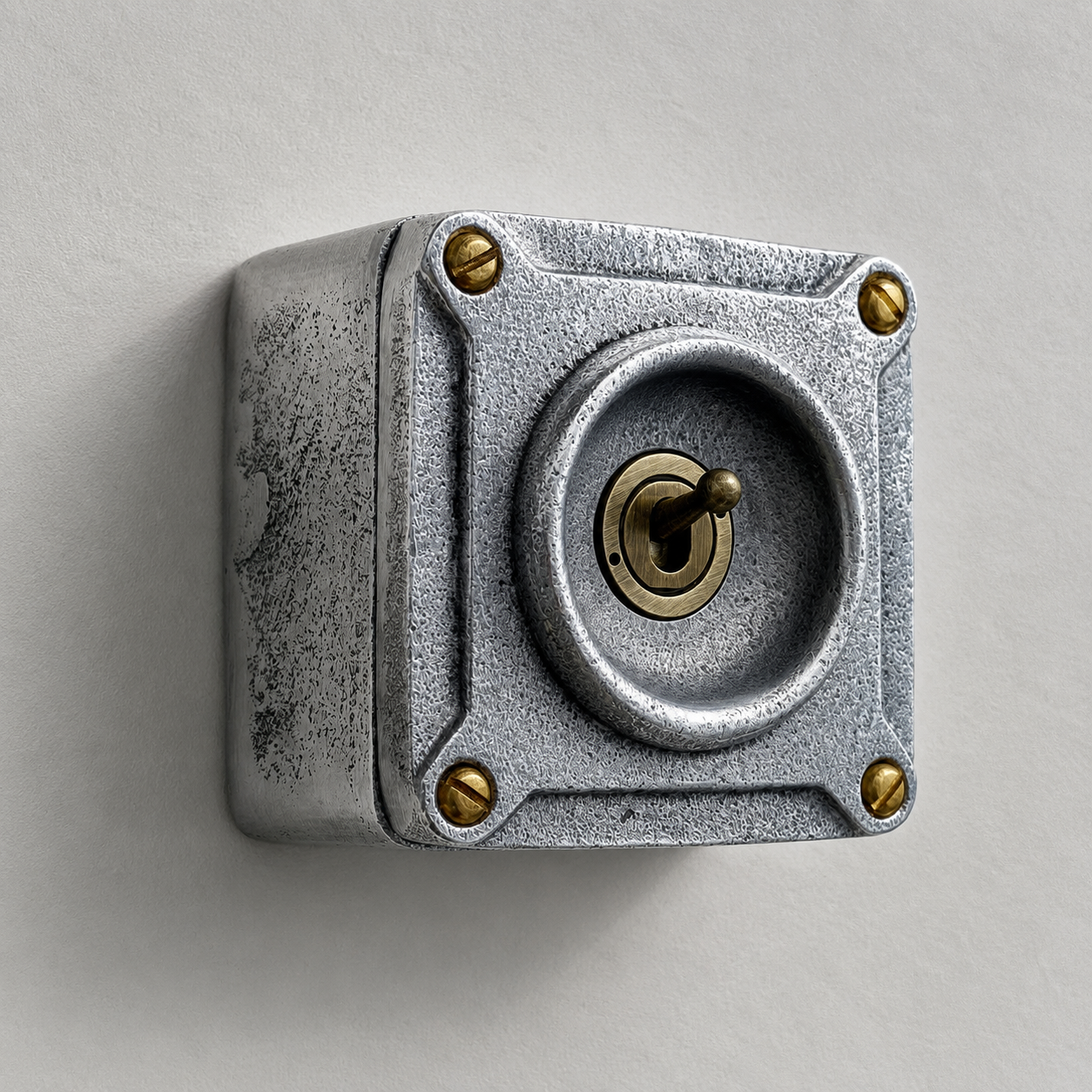 Single Gang Cast Aluminium Conduit Toggle Light Switch | 2 Way 10A
