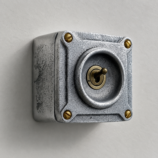 Single Gang Cast Aluminium Conduit Toggle Light Switch | 2 Way