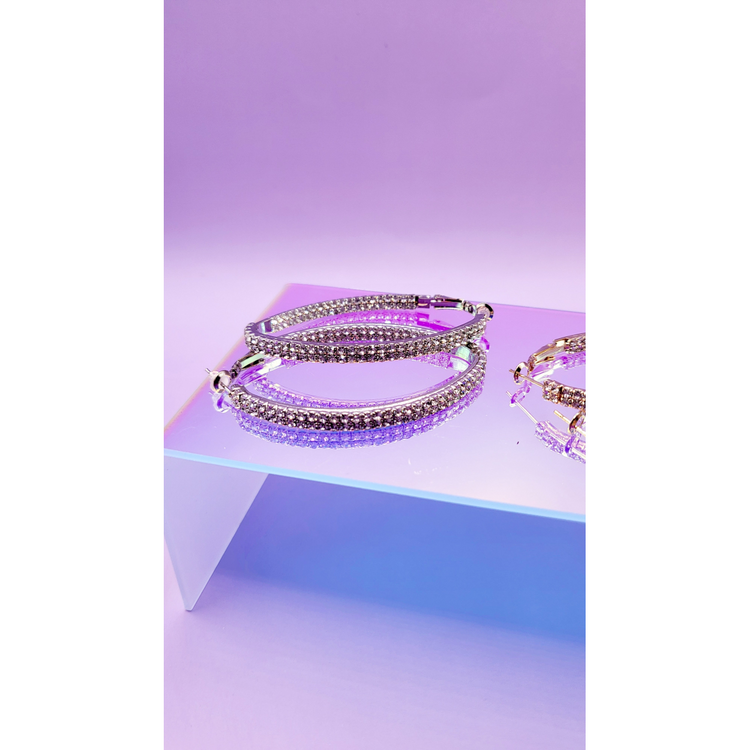 Alani Crystal Maxi Hoop Earrings