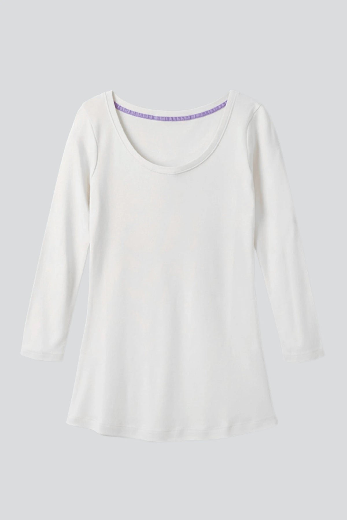 3/4 Sleeve Scoop Neck Cotton Modal T-Shirt