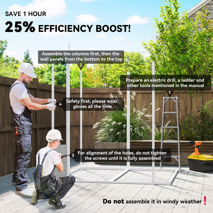 Outsunny 6 x 6ft Plastic Garden Shed with Floor, Window, Vents, Grey