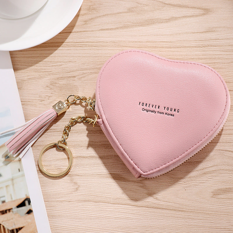 Personalized Key Chain Lovely Heart-shaped Coin Bag