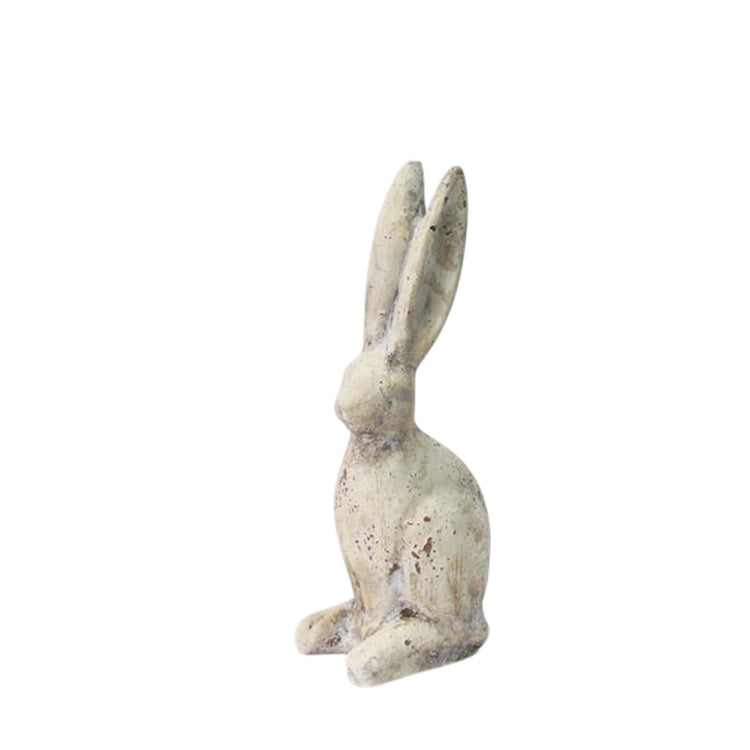 26CM CREAM CEMENT RABBIT