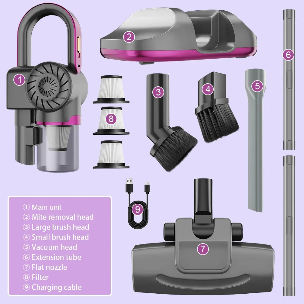 4-in-1 Cordless Vacuum Cleaner Rechargeable Handheld Vacuum Pet Hair Cleaning
