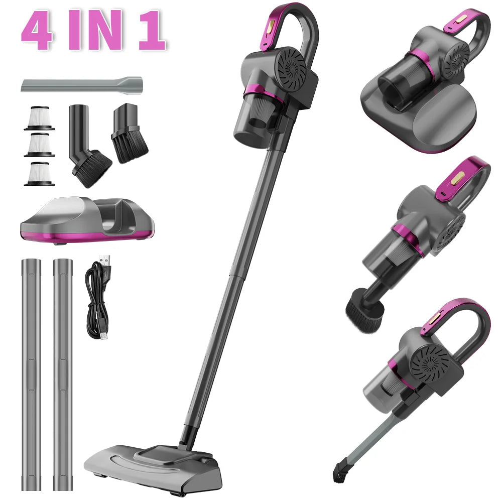 4-in-1 Cordless Vacuum Cleaner Rechargeable Handheld Vacuum Pet Hair Cleaning