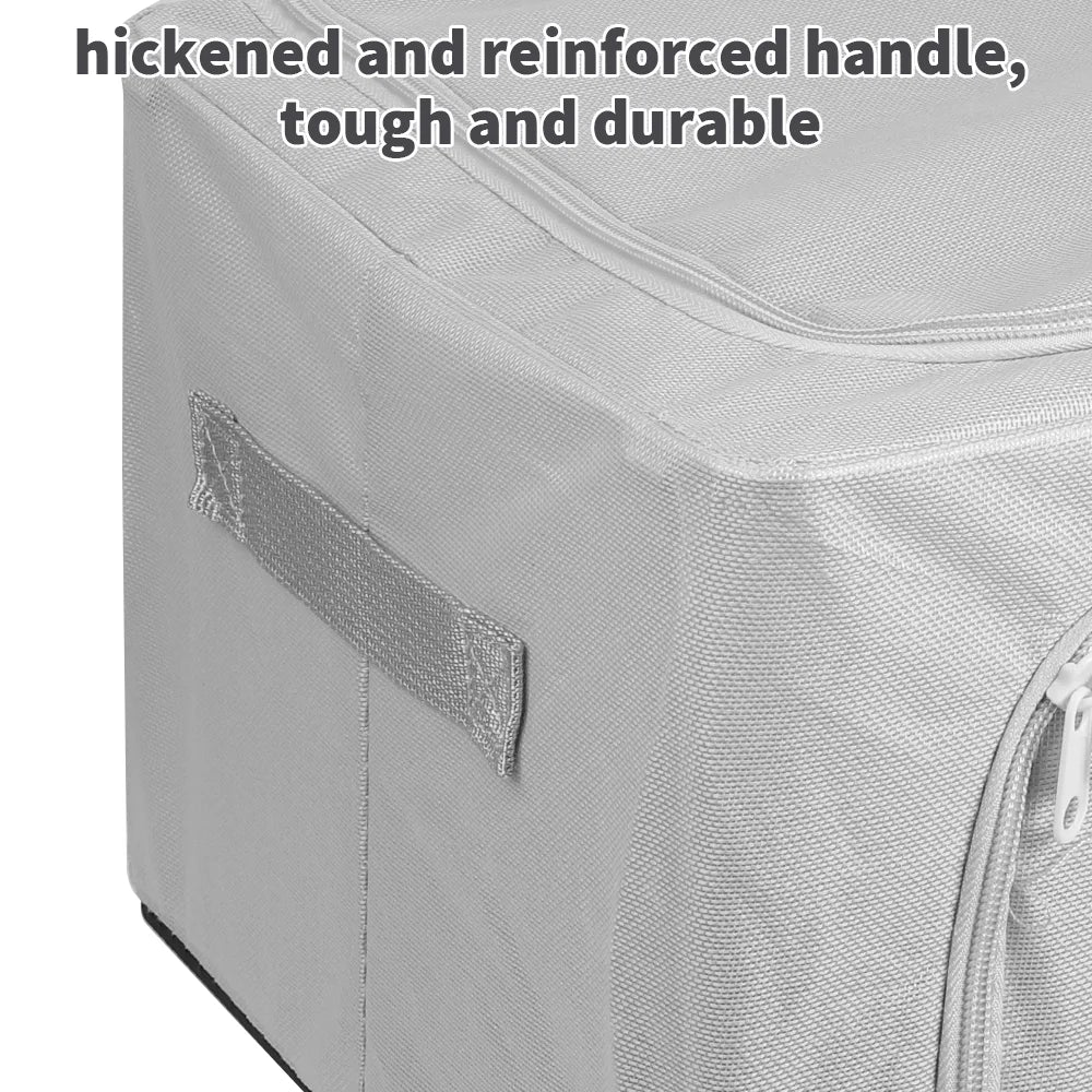 4 Pack 66L Clothes Storage Bags with Metal Frame Oxford Foldable Organisers Box