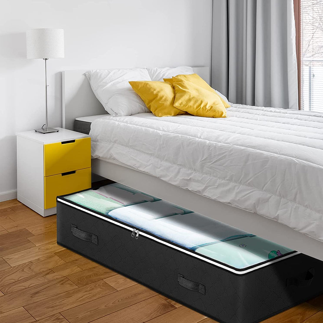 4 Pack Underbed Storage Boxes With Lids Large Under Bed Storage Bags With Zips