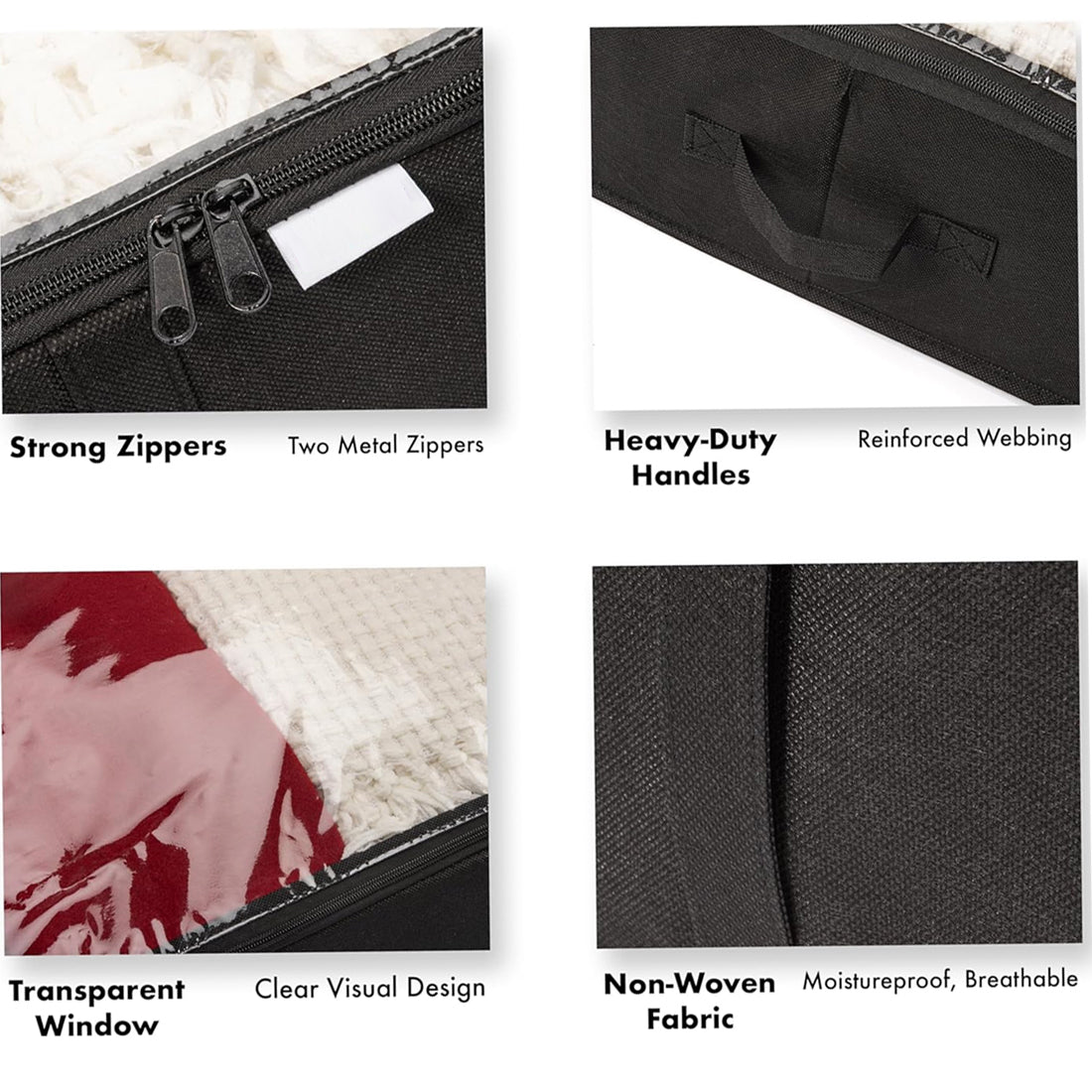 4 Pack Underbed Storage Boxes With Lids Large Under Bed Storage Bags With Zips