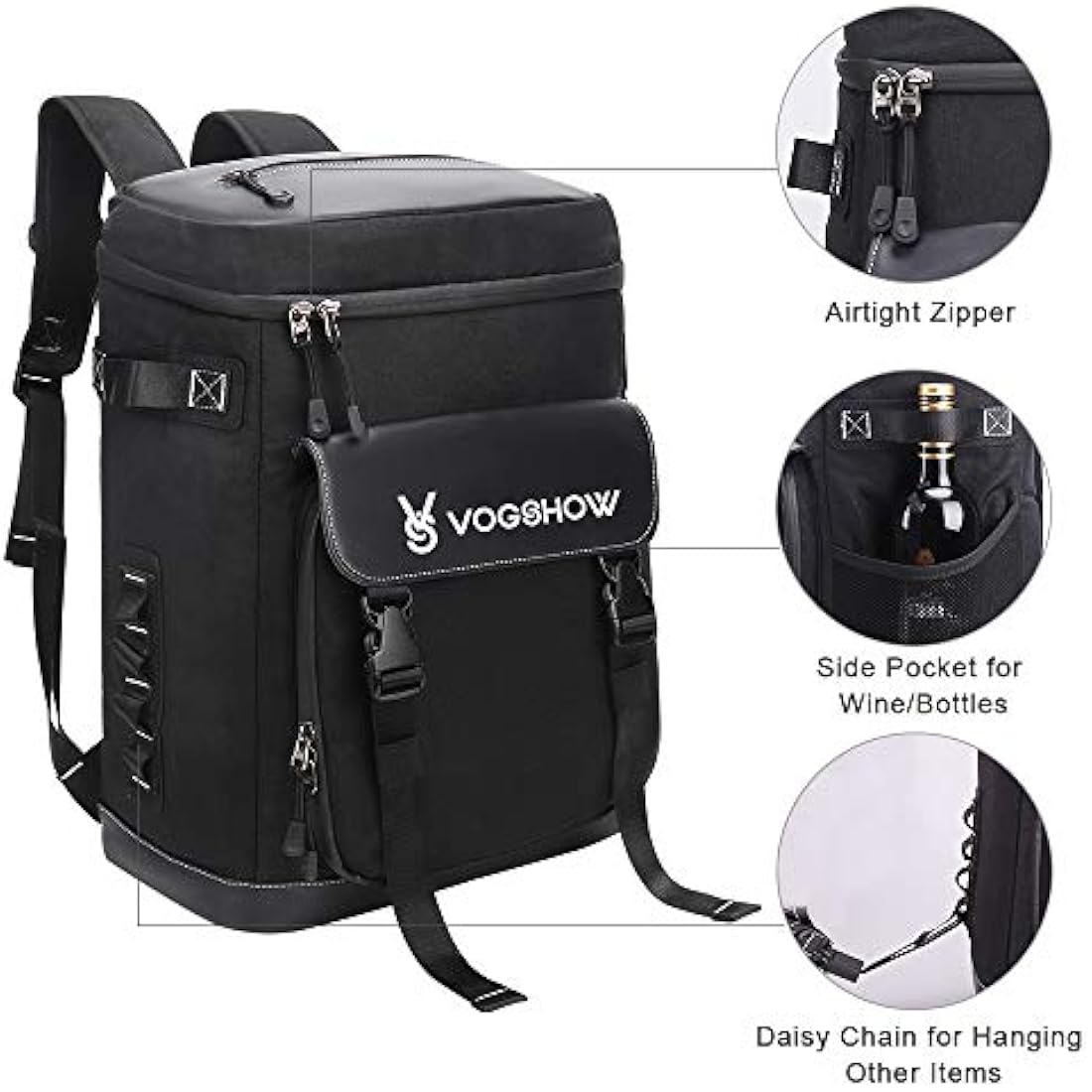 Vogshow 30L Cooler Bag Picnic Backpack Large Capacity Waterproof Cool Bag Rucksack Leakproof Insulated Backpack Cooler for Camping, Party, BBQ, Family Outdoor, Shopping, Beach, Fishing