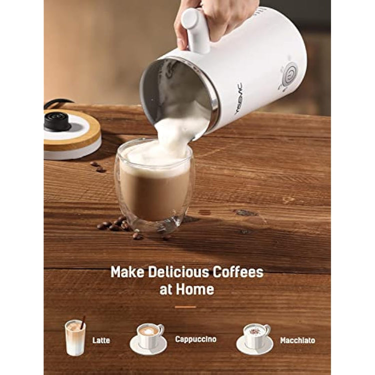 YISSVIC Milk Frother Electric Milk Steamer Automatic Hot or Cold Milk Foam Maker for Capuccino Chocolate Latte