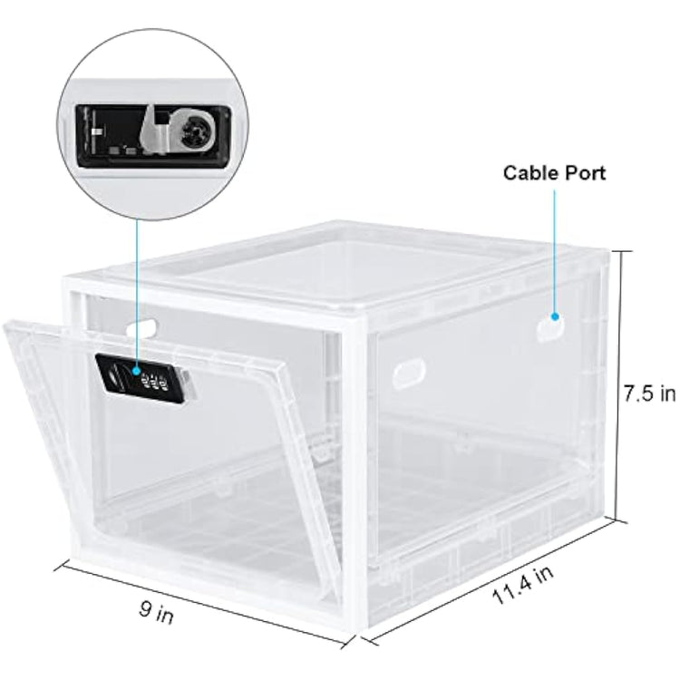 Lalifebuss Medicine Lock Box, Medication Lockable Container for Refrigerator Food Safe Locking Locker Tablet Phone for Kitchen Home School and Office Safety
