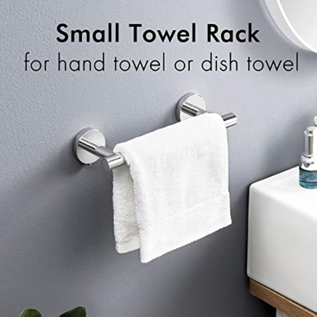 KES Small Towel Rail 23CM Bathroom Hand Towel Holder Kitchen Dish Cloths Hanger SUS304 Stainless Steel RUSTPROOF Wall Mounted Polished Steel, A2000S23DG