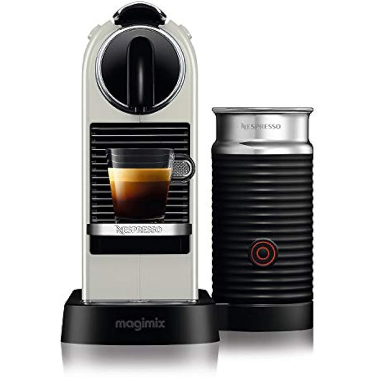 Nespresso Citiz Coffee Machine with Aeroccino Milk Frother by De'Longhi for Original Coffee Pods, Latte, Cappuccino, Espresso, Starter Capsule Set Included, EN267.WAE, White