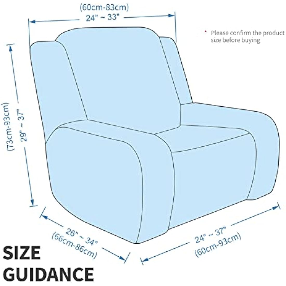 XINEAGE 4 Pieces Velvet Recliner Slipcover Stretch Recliner Chair Cover with Side Pocket Anti-Slip Fitted Recliner Cover Couch Furniture Protector with Elastic Bottom (Recliner, White)