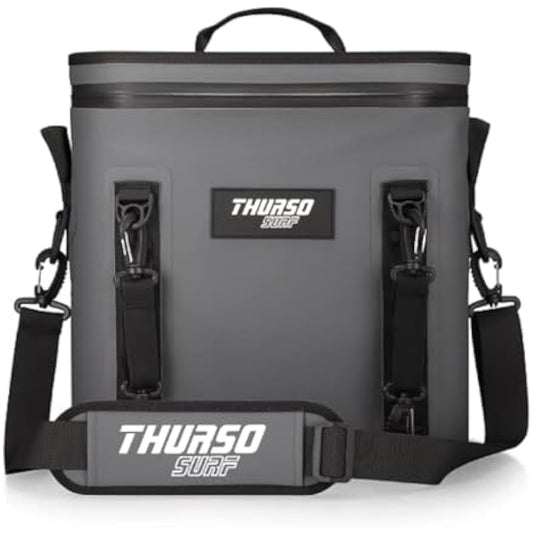 THURSO SURF Soft Cooler 24 Can Portable Ice Cooler Bag — 48 hr Insulation Leakproof & Airtight Waterproof Zipper Floating Beach Cooler for Travel Camping Kayak Paddleboard
