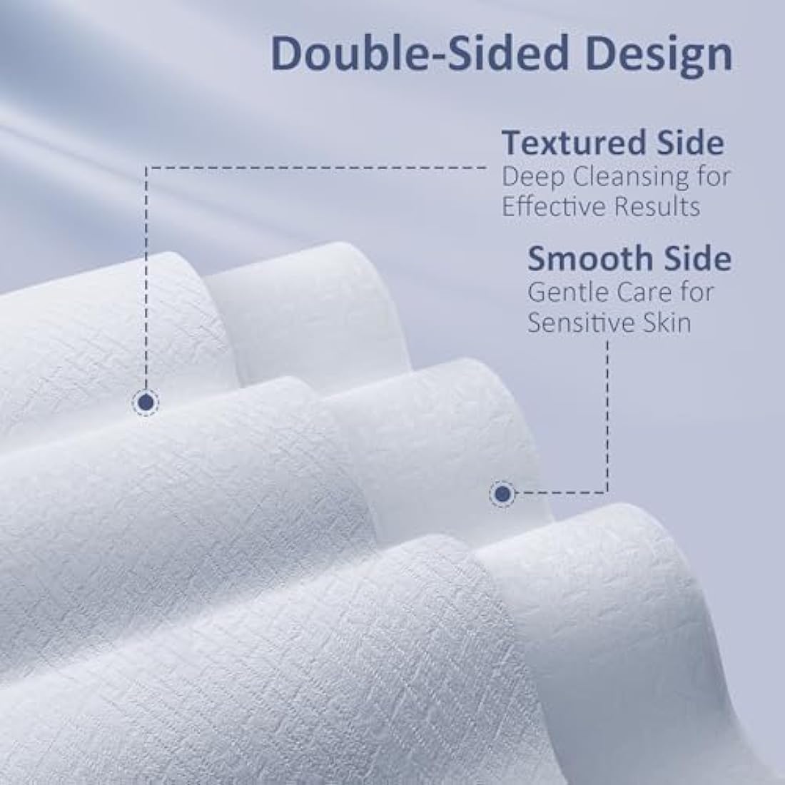 Ourmed Life Face Towels, Disposable Biodegradable Clean Face Wipes for Sensitive Skin, Lint- free Facial Towels for Women Cleansing, Skincare and Makeup Remover, Dry Wipes,600 Count EF Texture