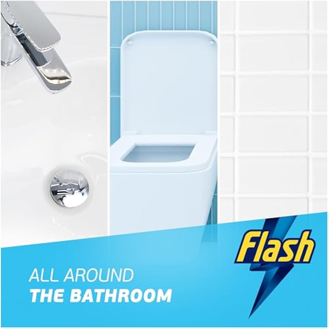 Flash Bathroom Cleaner Spray, 8 Litres (800 ml x 10), Bathroom Cleaning, Limescale Remover & Long Lasting Shine With Febreze Freshness, Bath Cleaner