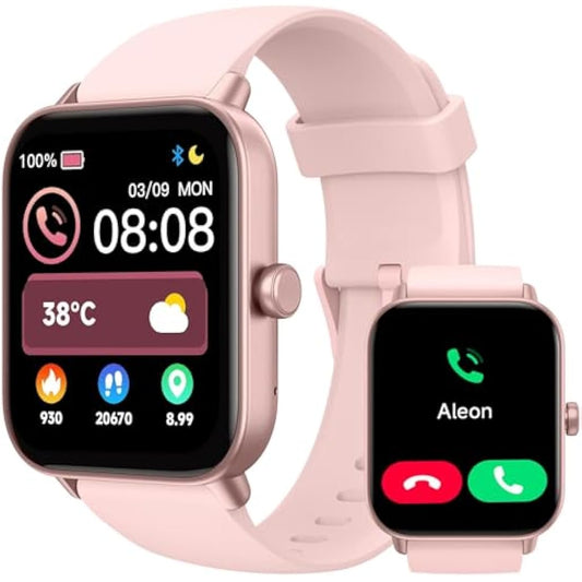 TOOBUR Smart Watch for Women Alexa Built-in, IP68 Waterproof Swimming, 1.8" Fitness Watch with Answer&Make Call/Heart Rate/Step Counter/Sleep Tracker/100 Sports, Compatible Android iOS