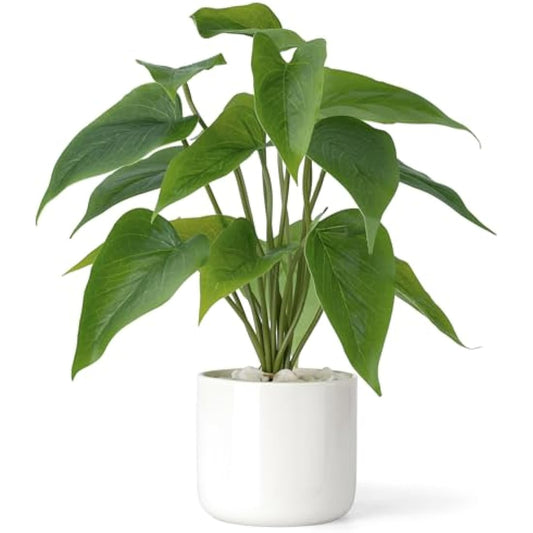 Mkono Artificial Pothos Plant in Ceramic Pot, 11-Inch