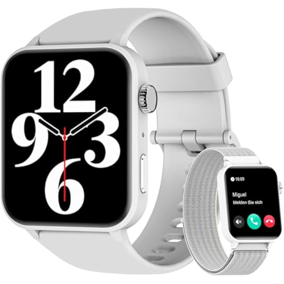 Blackview Smart Watch for Men Women - Answer/Make Call & AI Voice, 1.91" Fitness Watch with Flashlight/Heart Rate/SpO2/Sleep/Stress, 100+ Sports Activity Tracker, Step Counter Watch for Android iOS
