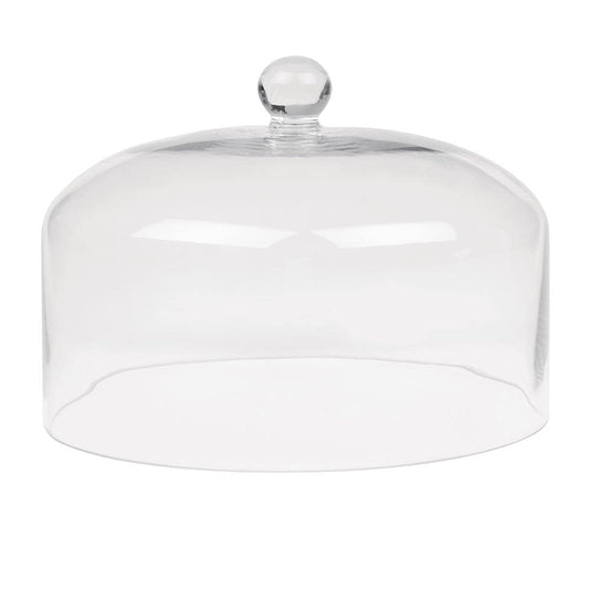 Olympia Glass Cake Stand Dome Lid, 285(Dia) x 200(H) mm, High Clarity Clear Glass, Protects Homemade Cakes Afternoon Tea Scones, Fits Base CS013 (sold