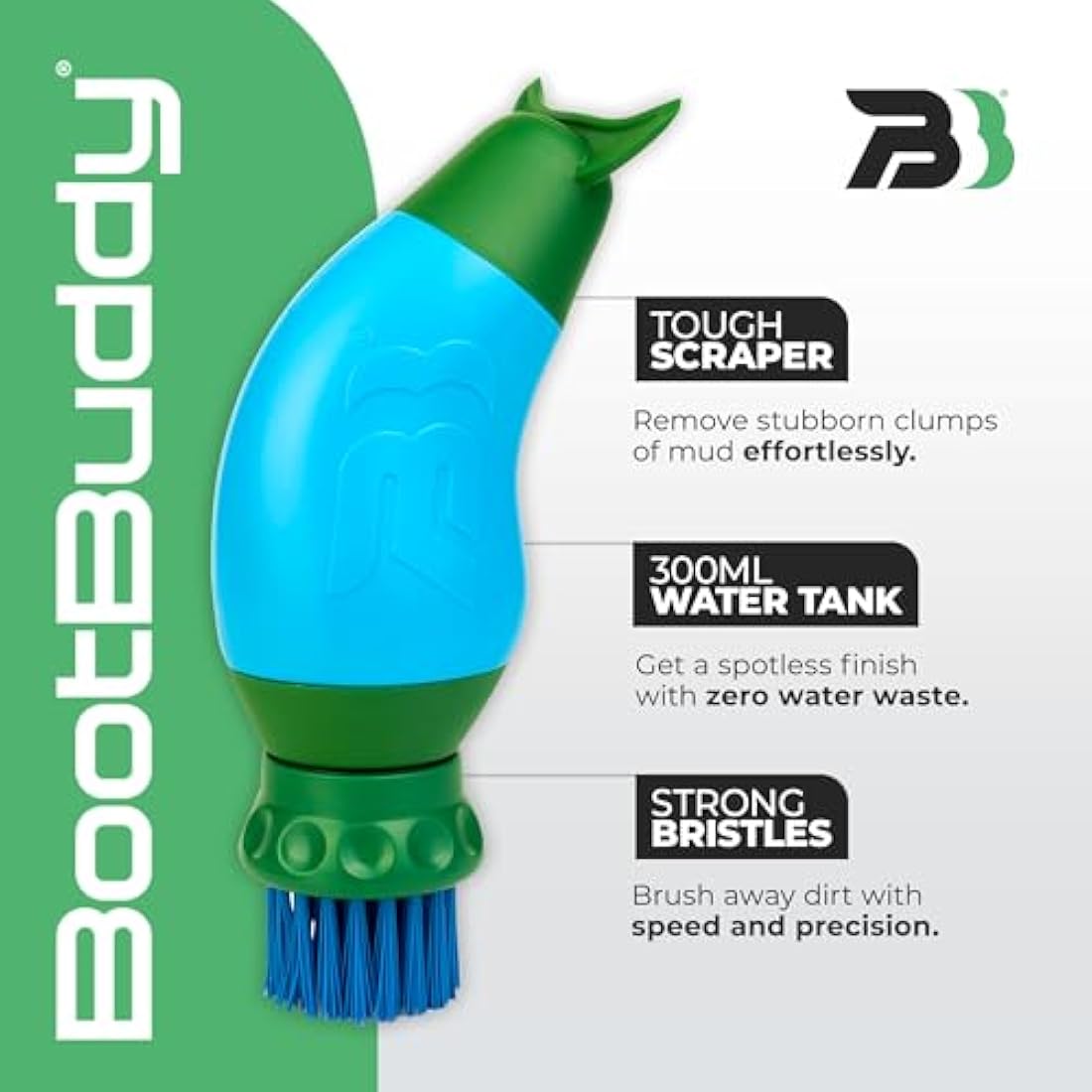 BootBuddy Shoe & Boot Cleaner Brush – Footwear Cleaning Kit for Hiking Boots, Golf Shoes, Football Boots, Running Shoes & Wellies – Cleans Mud, Dirt & Stains in Minutes – As Seen on Dragons’ Den