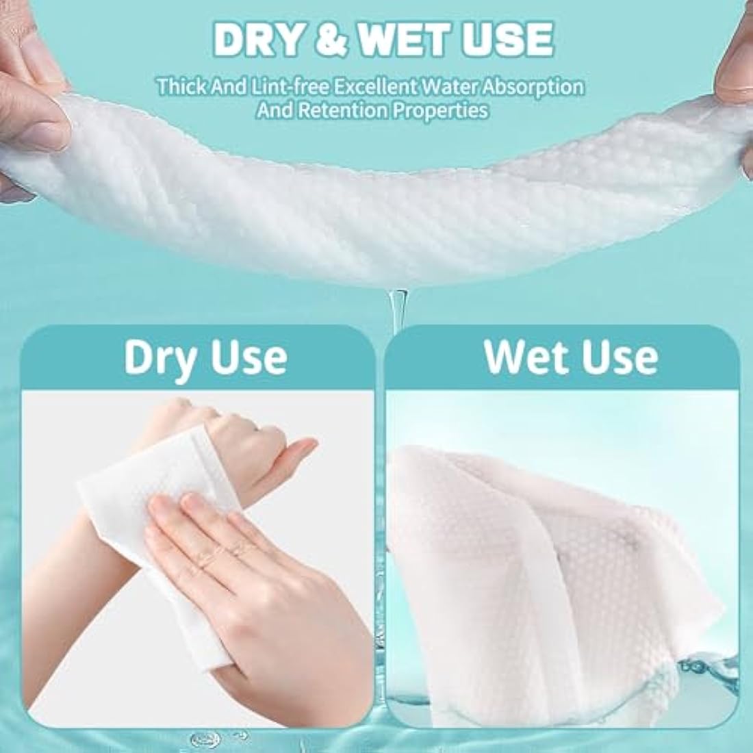 Disposable Face Towel 600 Count, Soft Cotton Clean Towels, Biodegradable Disposable Towels, Skin Care, Makeup Remover, Wipes and Facial Cleansing