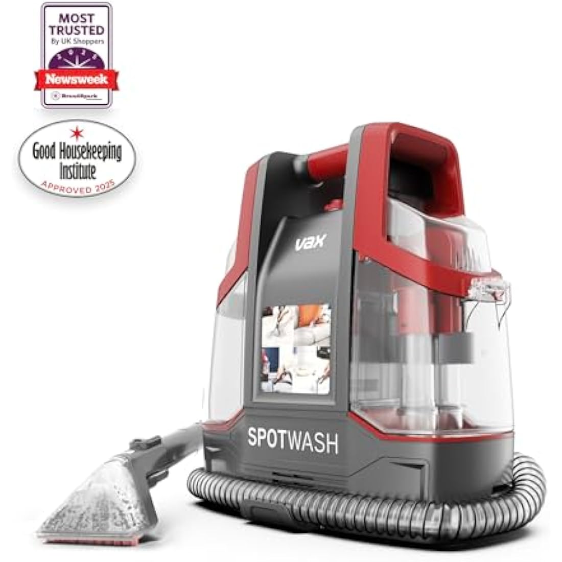 VAX SpotWash Spot Cleaner Ideal for Stains, Spills & Pet Messes, Suitible for Car, Sofa, Upholstery, Carpet, Stairs. Compact, Powerful & Handheld cleaning machine Includes 1L Vax Solution, CDCW-CSXS