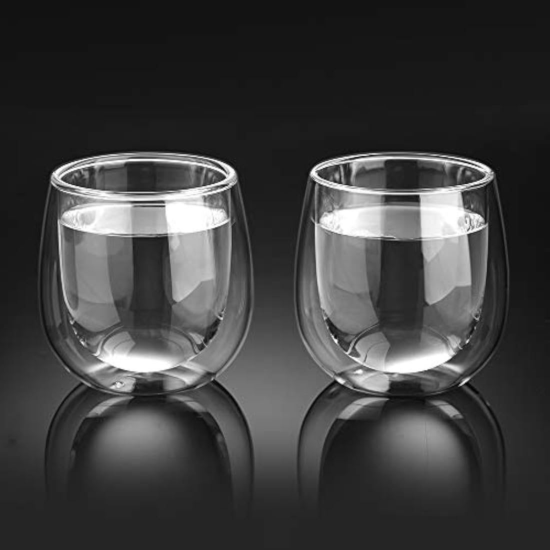 glastal 6x250ml Double Walled Coffee Glasses Mugs Cappuccino Latte Macchiato Glasses Cups for Coffee Tea Milk Juice Ice Cream Borosilicate Heat Resistant Glass Cups