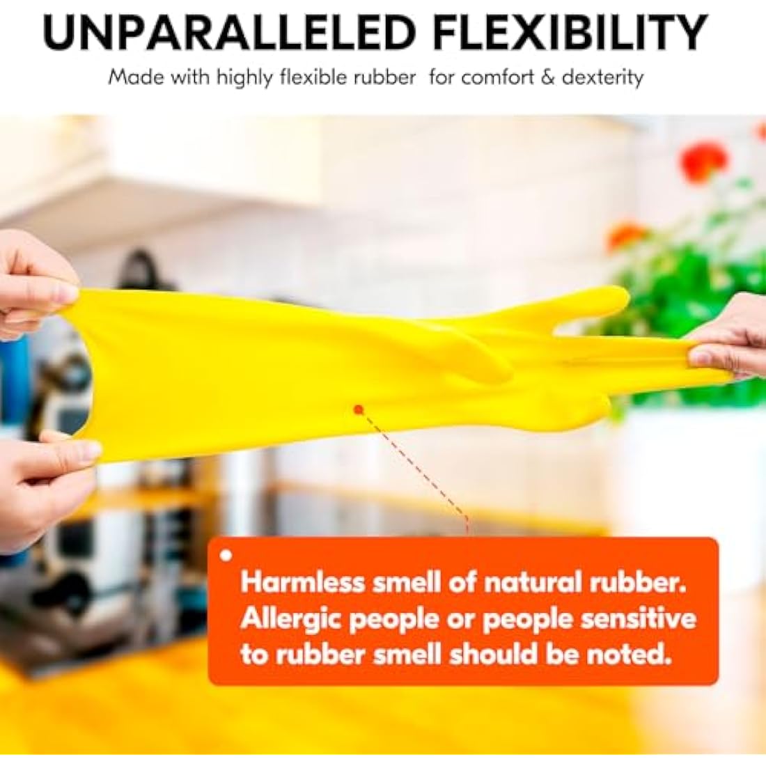 Vgo... Reusable Household Gloves, Dishwashing gloves, Extra Thick, Long Sleeves, Kitchen Cleaning/Painting/Gardening/Pet Care
