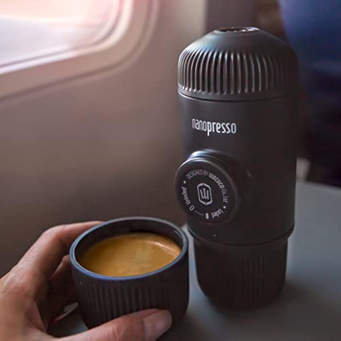 WACACO Nanopresso Portable Espresso Maker Bundled with NS Adapter, Compatible With Ground Coffee &*Nespresso®* Capsule, Travel Coffee Maker, 18 Bar Pressure, Manually Operated, For Camping