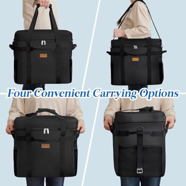 Lifewit 40L Soft Cooler Bag with Hard Liner, Large Insulated Picnic Lunch Bag Box Soft-Sided Cooling Bag for Camping、BBQ、Family Outdoor Activities, Black