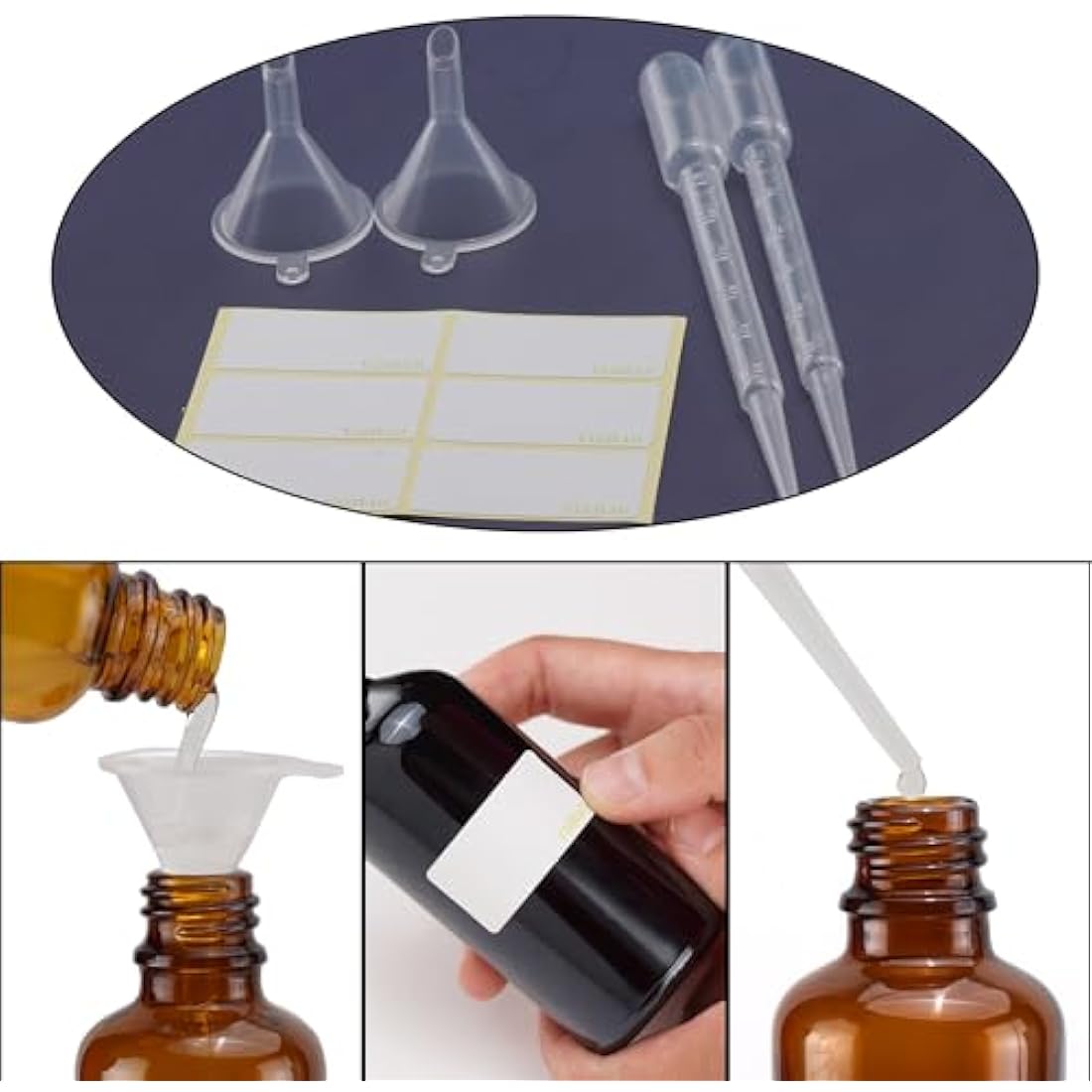 Yizhao 100ml Black Glass Spray Bottle for Essential Oils, Small Empty Fine Mist Spray Bottle, for Cleaning, Aromatherapy, Cosmetic Sprays, Hair –4 Pcs