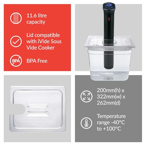 SousVideTools | Sous Vide Container | Water Tank | iVide Cooker Compatible | 11.6L