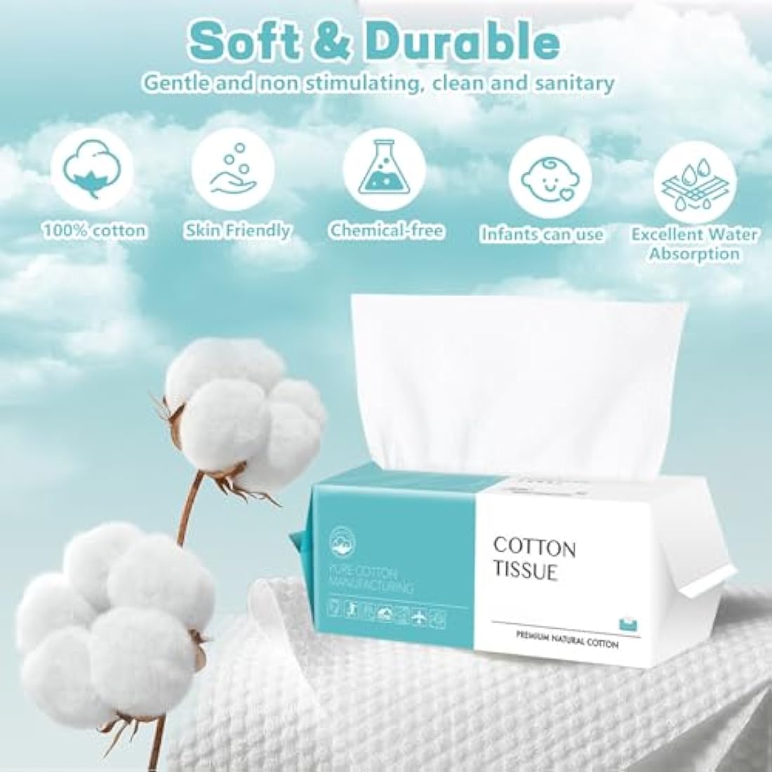 Disposable Face Towel 600 Count, Soft Cotton Clean Towels, Biodegradable Disposable Towels, Skin Care, Makeup Remover, Wipes and Facial Cleansing