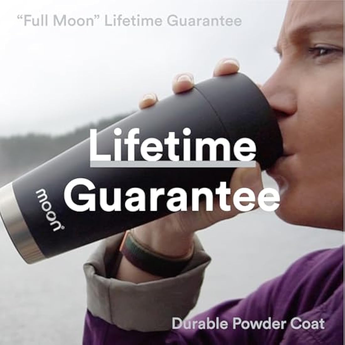 Moon 360° Travel Mug - Leakproof Insulated Coffee Mugs for Hot & Cold Drinks - Thermal Reusable Travel Cups, Fits Car Cup Holders (450ml, Black)