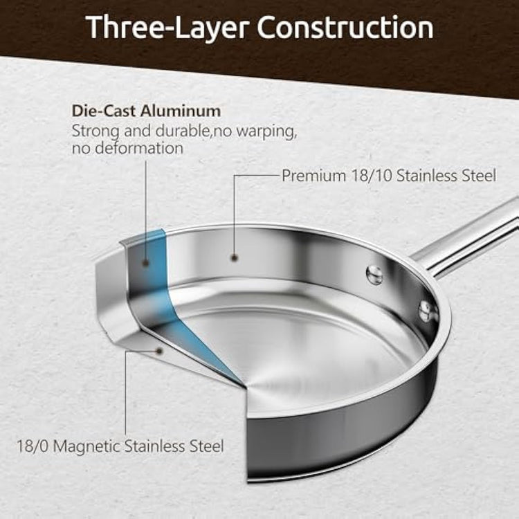 14-Piece Stainless Steel Cookware Set with Glass Lids