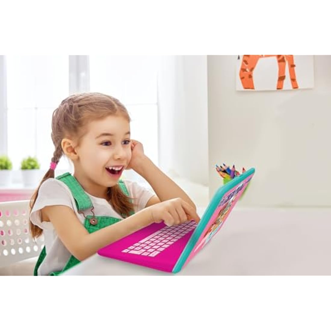 LEXIBOOK, Paw Patrol, Educational and Bilingual Laptop in English/French, Toy for children with 124 activities to learn, play games and music, Pink, JC598PAGi1