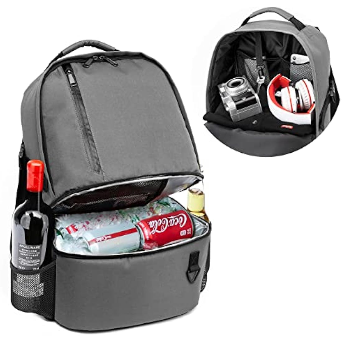 TUGUAN Insulated Cooler Backpack 28L Leakproof Cool Bag Rucksack Double Deck Bottom Thermal Compartment Picnic Backpack for Lunch, Beach, Camping