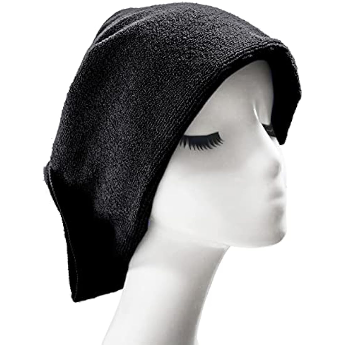 POLYTE Professional Quick Dry Lint Free Microfibre Hair Drying Salon Towel, 12 Pack (40x73 cm, Black)