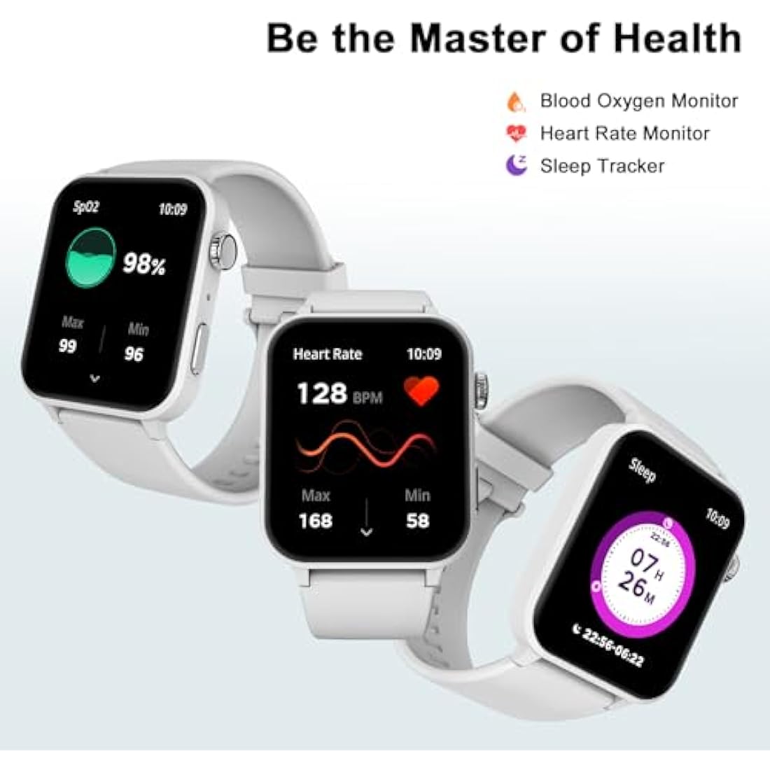 Blackview Smart Watch for Men Women - Answer/Make Call & AI Voice, 1.91" Fitness Watch with Flashlight/Heart Rate/SpO2/Sleep/Stress, 100+ Sports Activity Tracker, Step Counter Watch for Android iOS