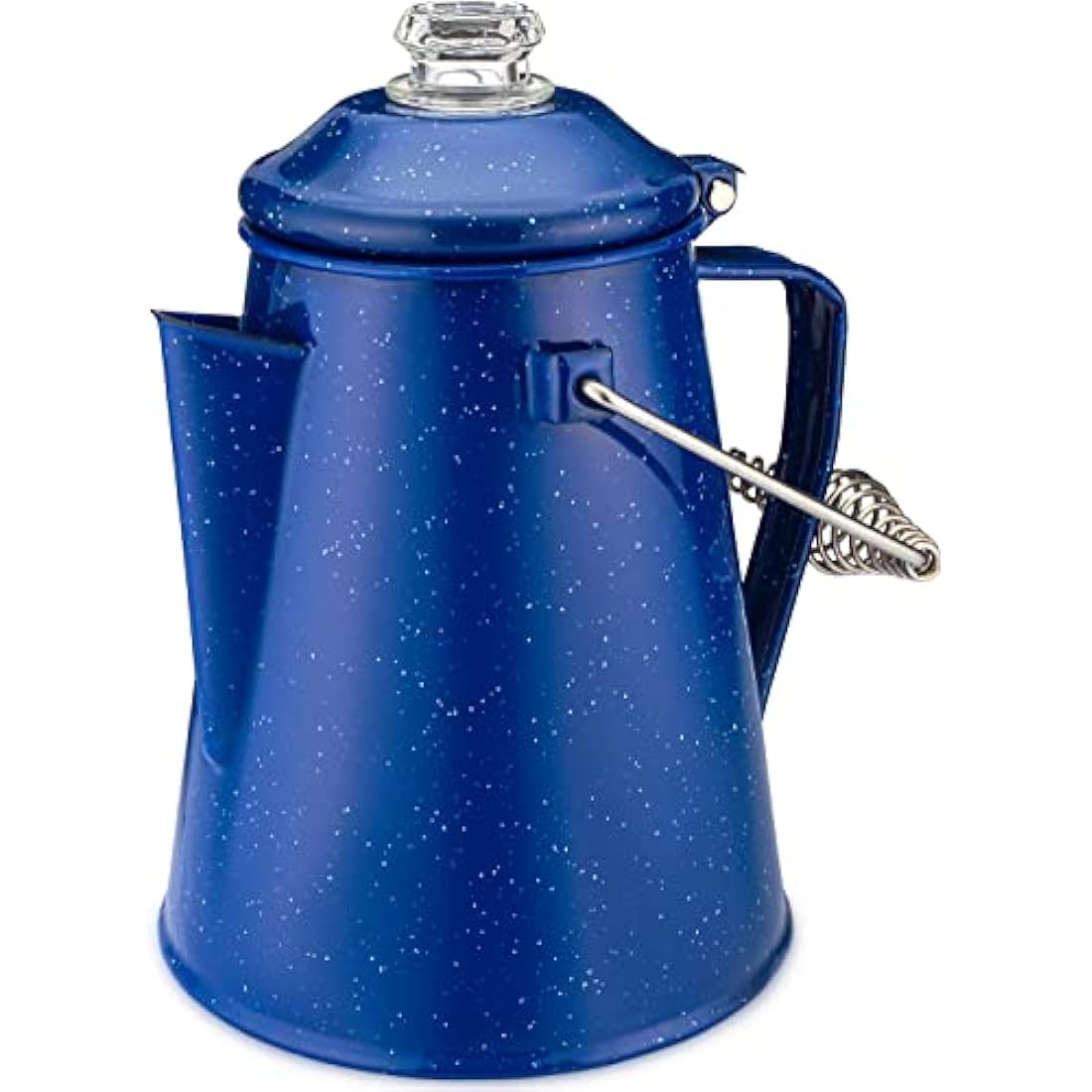 COLETTI Classic Coffee Percolator — Cowboy Coffee Pot, Stovetop Coffee Maker – For Campsite Brewmasters Everywhere [Blue Enamel, 12 Cup]
